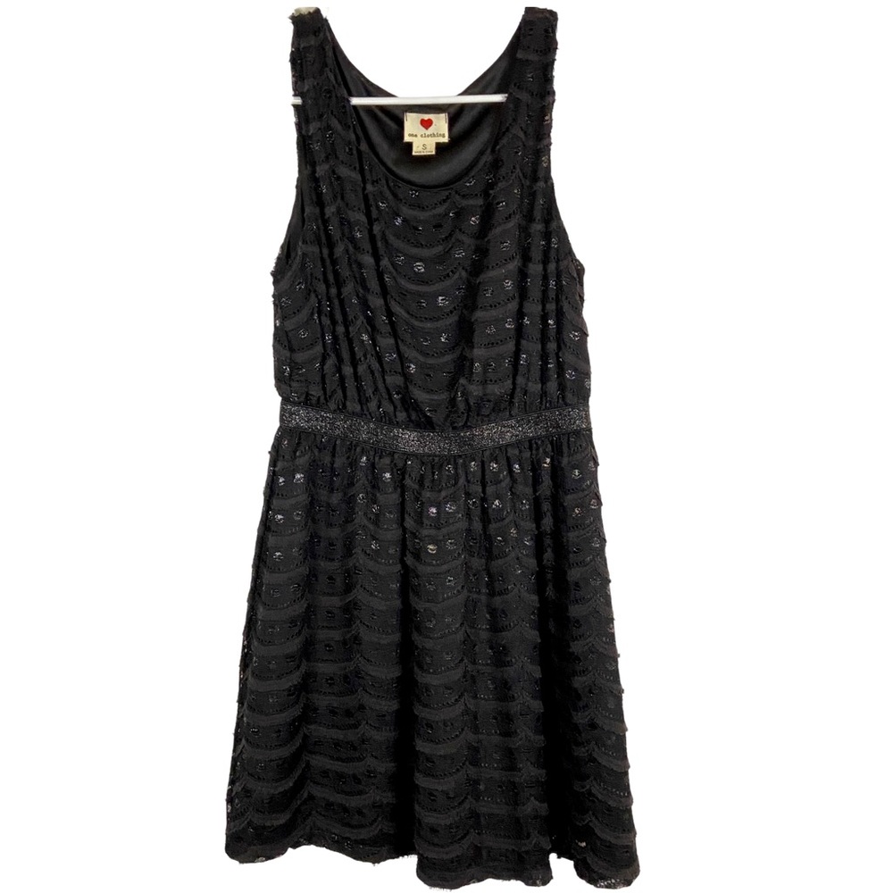 One Clothing Black Sparkly Pullover Tank Style Mini Dress Size Small